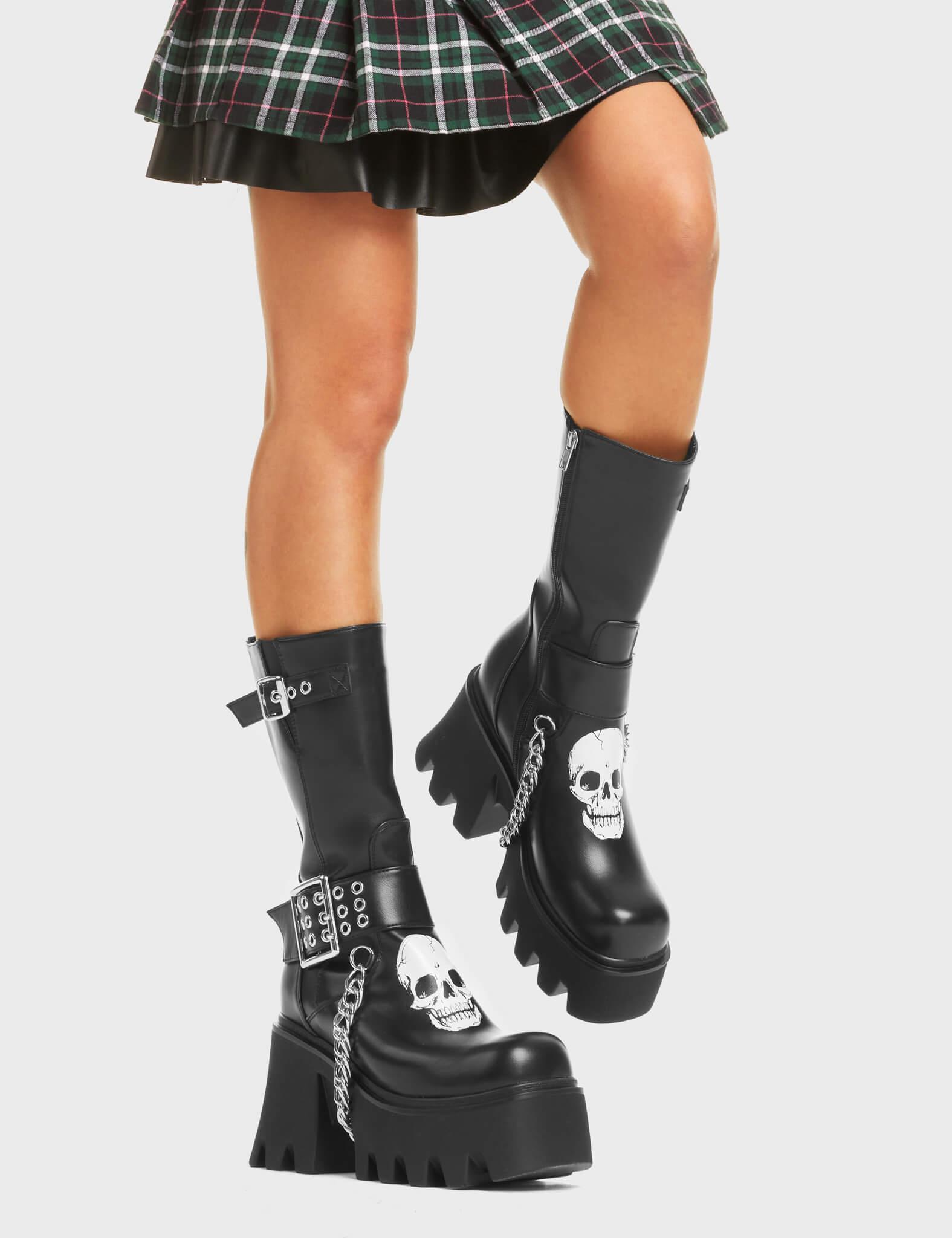 Visions Chunky Platform Calf Boots Product Image