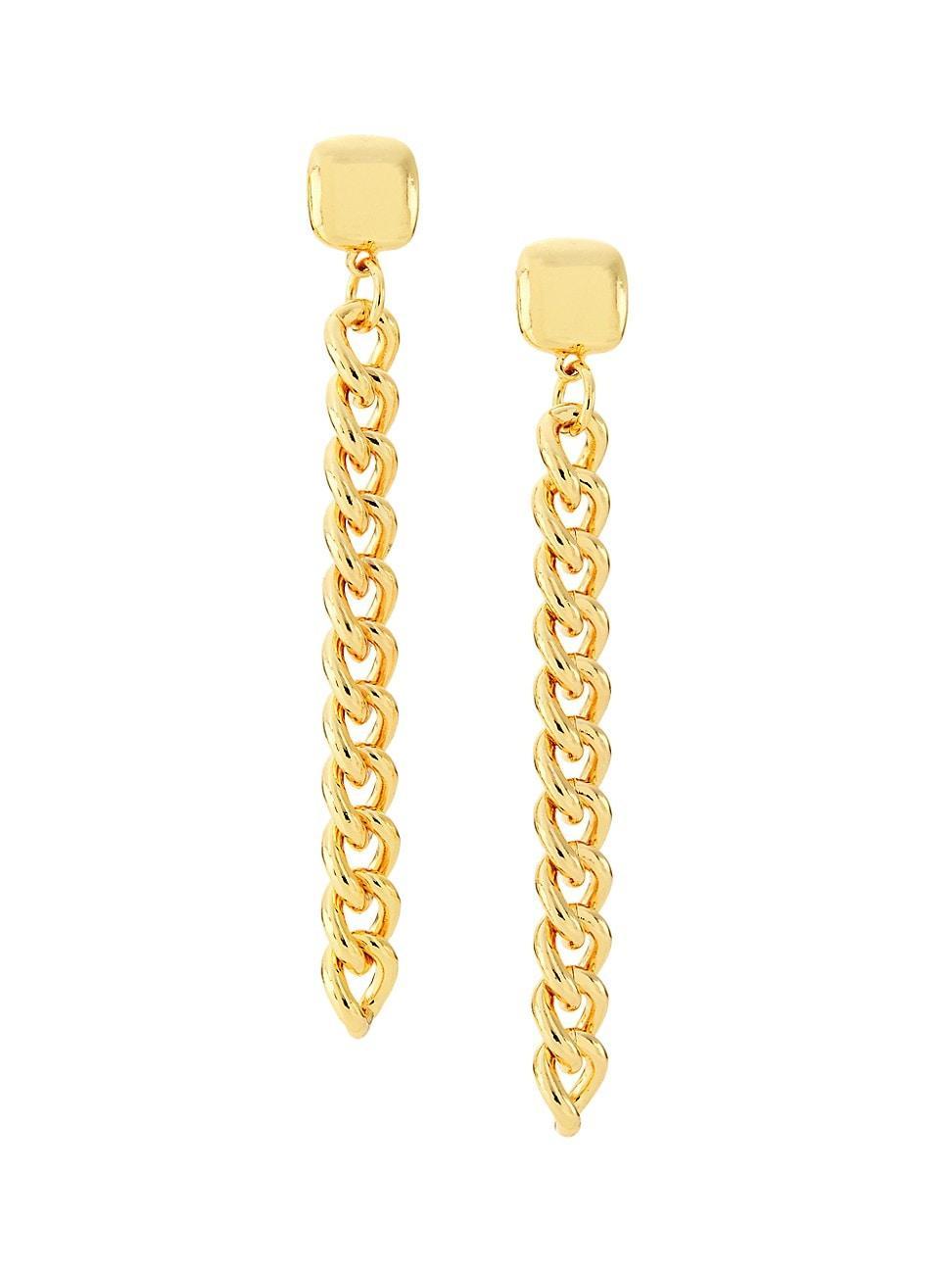 Womens 20K-Gold-Plated Chain Drop Earrings Product Image