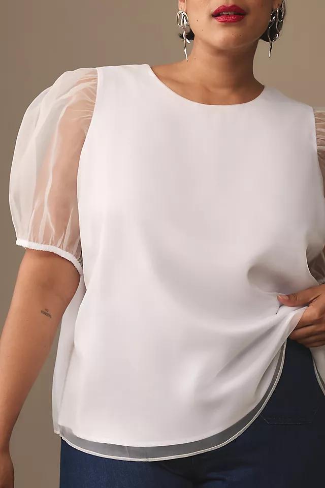 English Factory Organza Puff-Sleeve Blouse Product Image