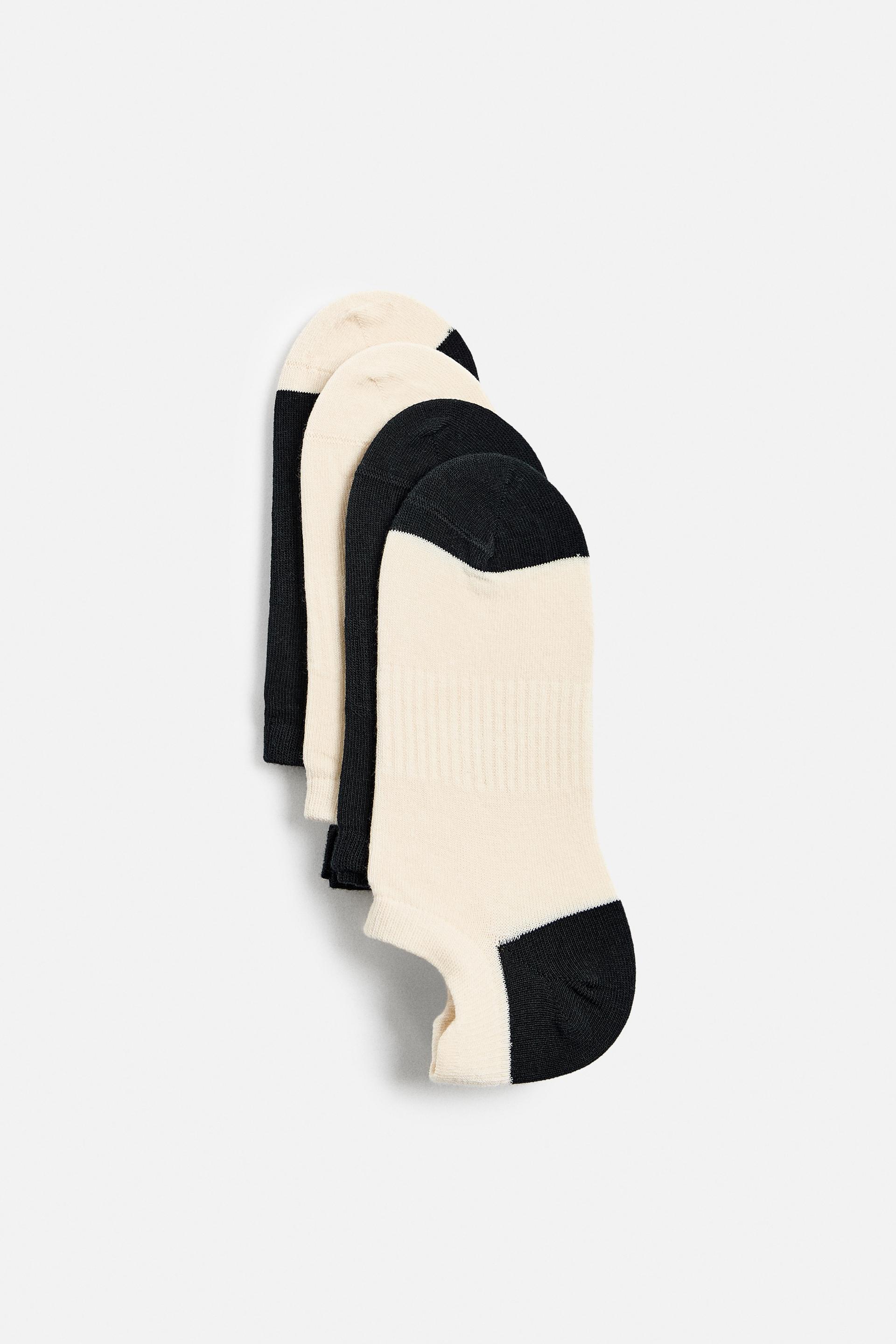 4-PACK CONTRASTING NO-SHOW SOCKS Product Image