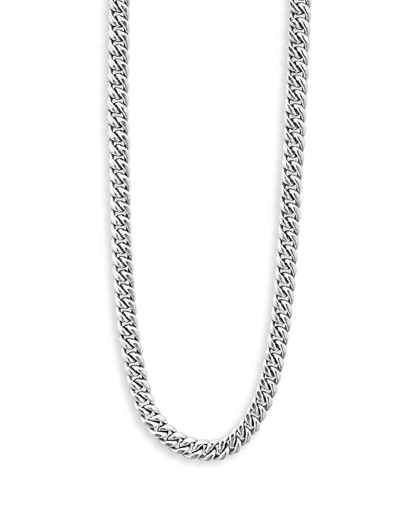 Mens Sterling Silver Anthem Curb Chain Necklace, 8mm, 20in Product Image