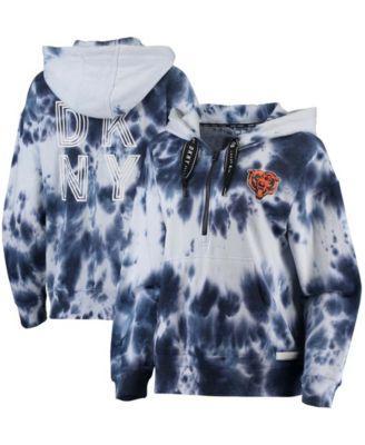 Womens White Chicago Bears Dakota Oversized Tie-Dye Half-Zip Hoodie - White Product Image