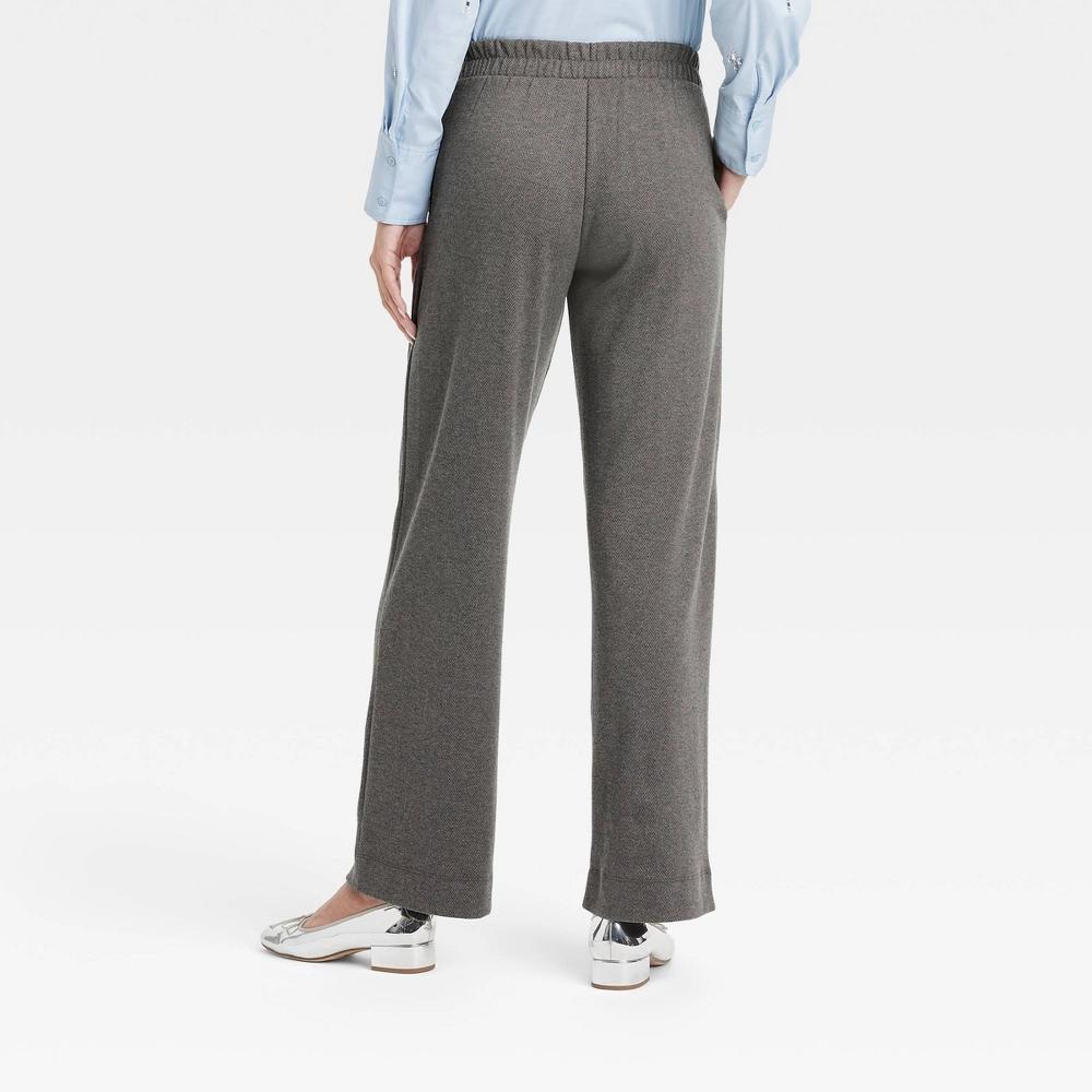 Women's High-Rise Straight Leg Pull-On Pants - A New Day™ Gray XS Product Image