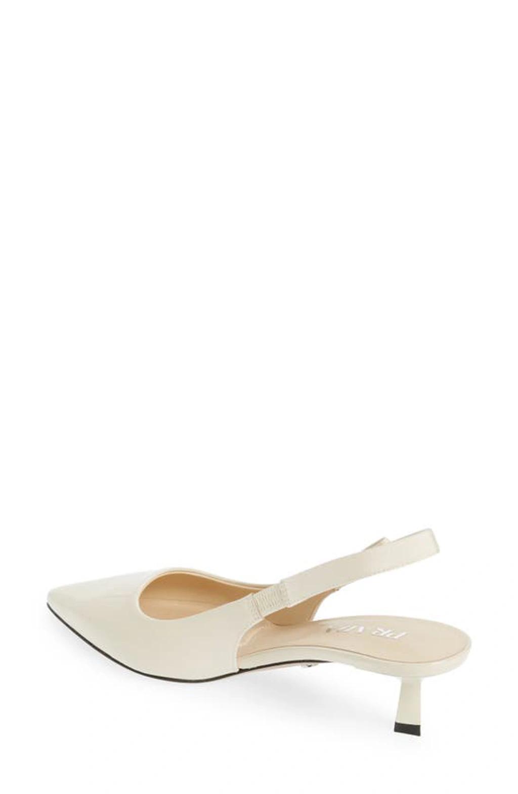 Patent Bow Slingback Pumps In Ivory Product Image