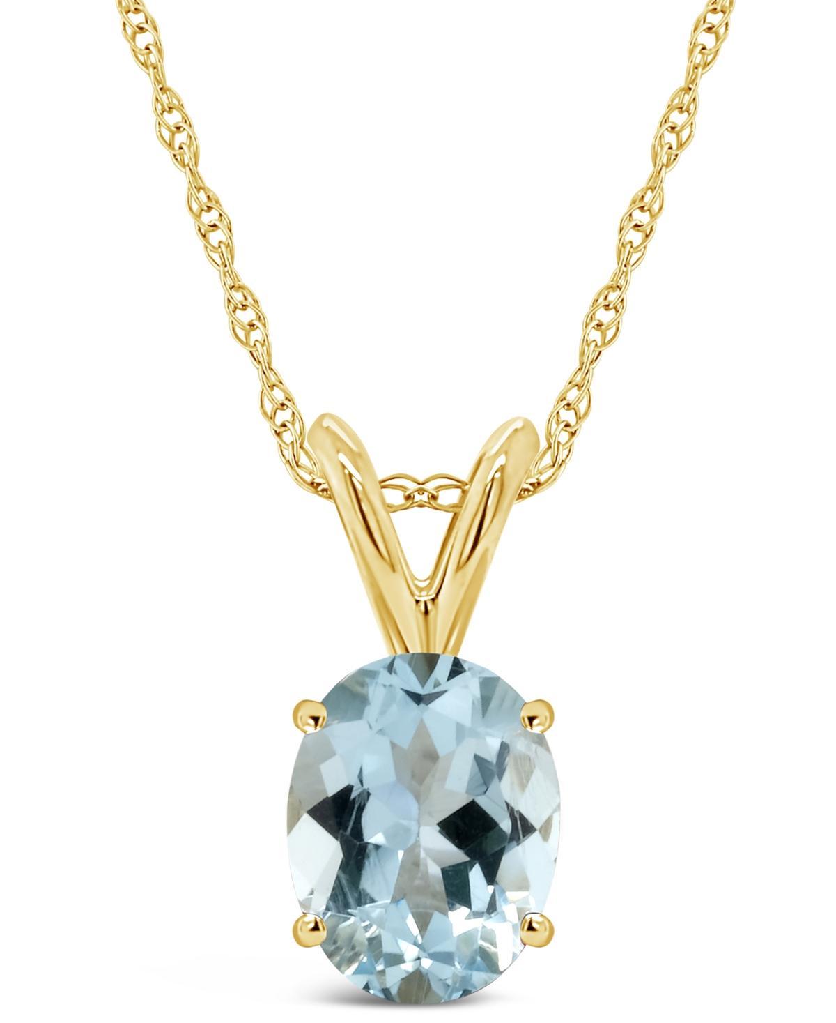 Celebration Gems 14k Gold Gemstone Pendant Necklace, Womens Blue Product Image