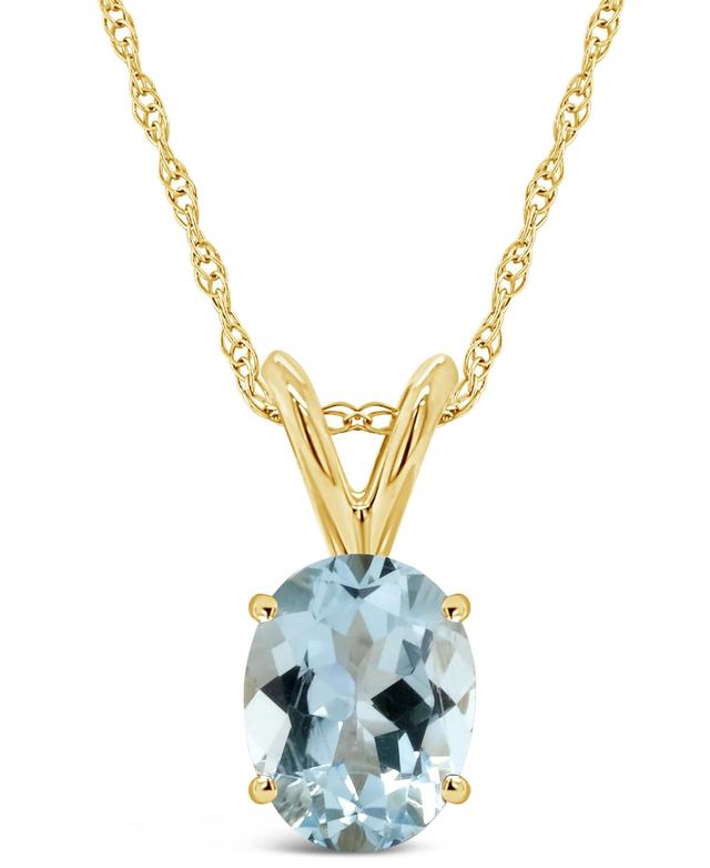 Celebration Gems 14k Gold Gemstone Pendant Necklace, Womens Blue Product Image