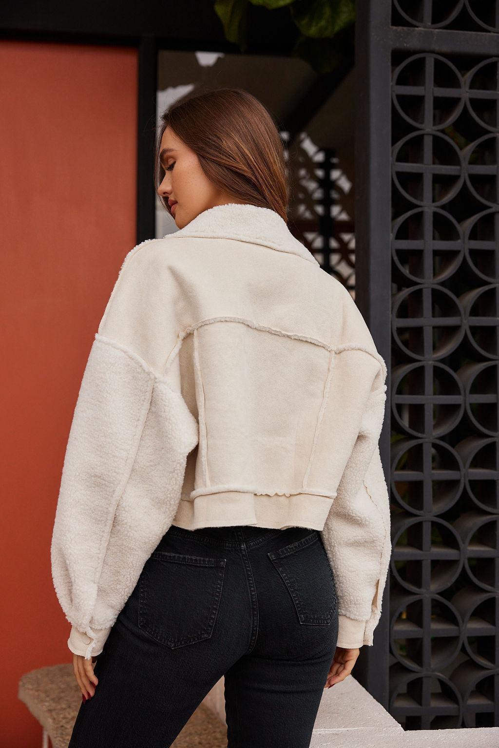 Whiteout Sherpa Cropped Jacket Product Image