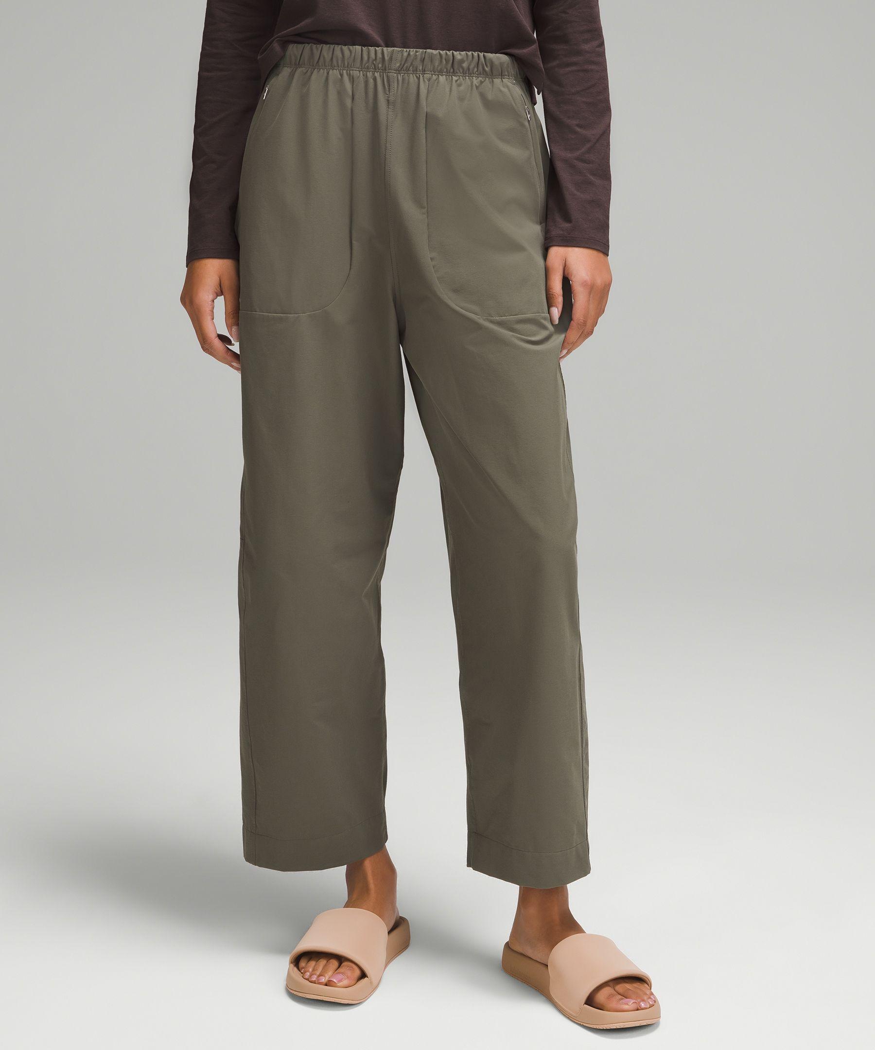 Lightweight Mid-Rise Barrel-Leg Cropped Pant product image