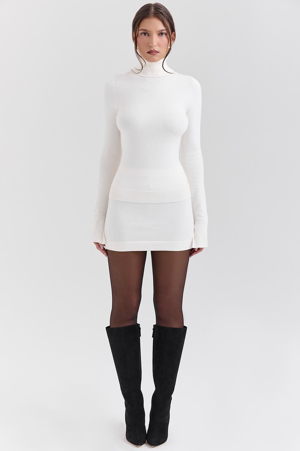 Asher Ivory Cashmere Mini Skirt Product Image