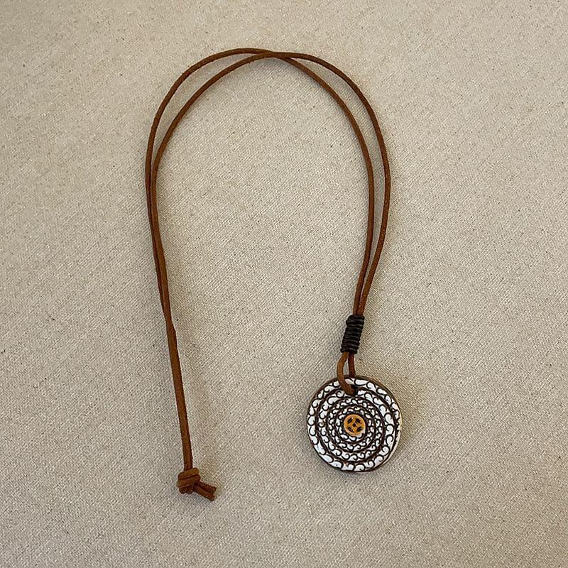 Ceramic Pendant Cord Necklace Product Image