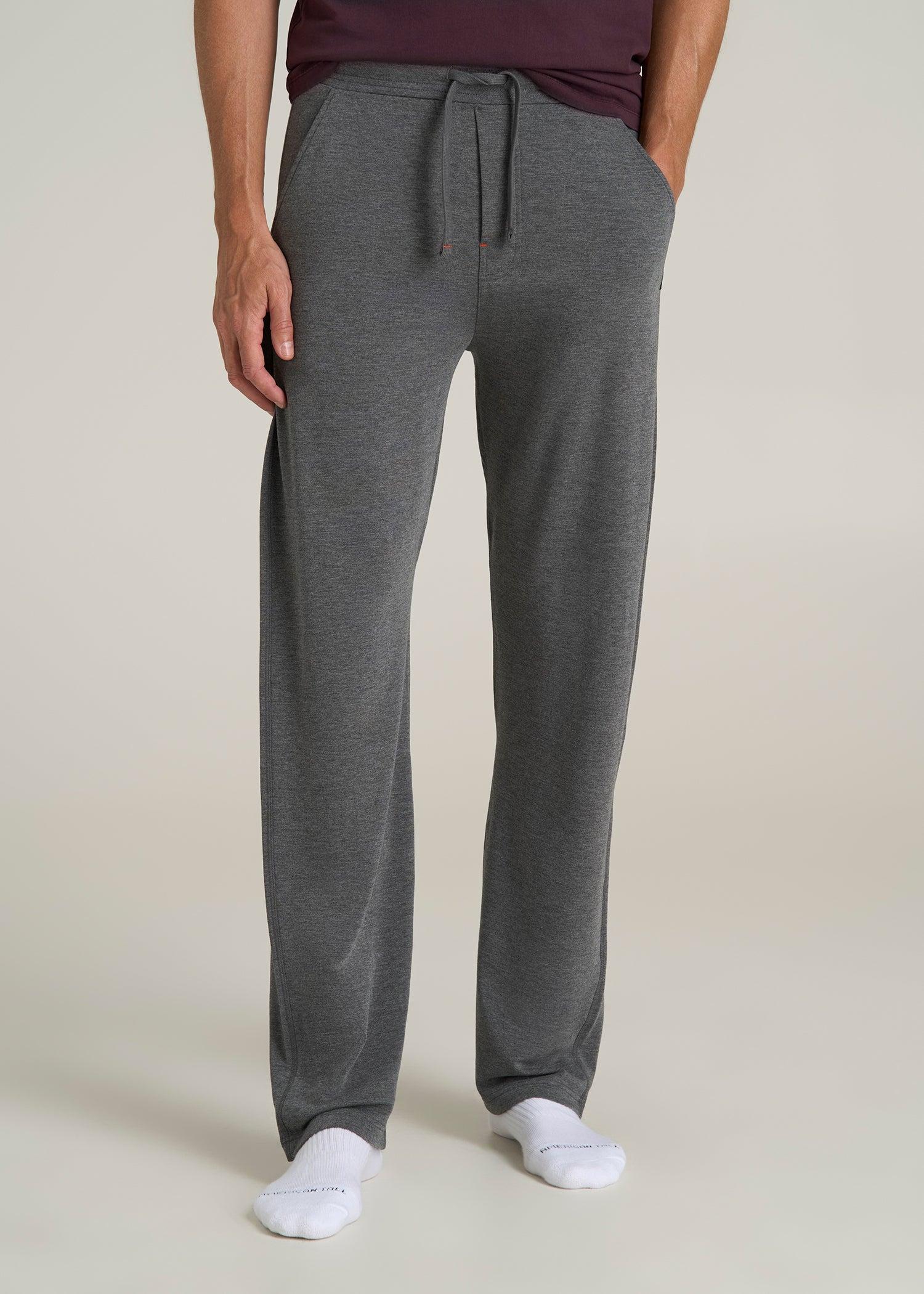 Open Bottom Tall Men's Pajama Pants in Charcoal Mix Male Product Image