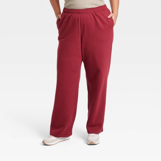 Womens Mid-Rise Knit Straight Leg Sweatpants - Universal Thread Maroon XXL Product Image