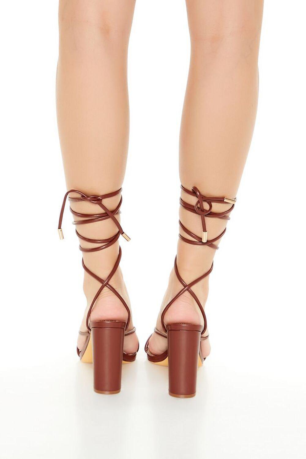 Faux Leather Lace-Up Heels | Forever 21 Product Image