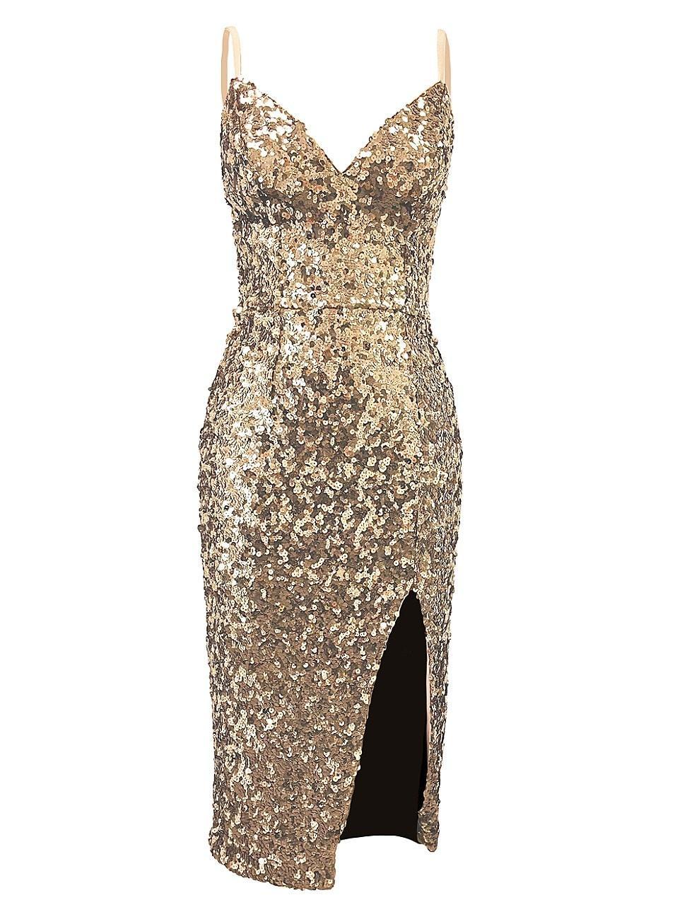 Womens Anastasia Sequin Mesh Midi-Dress product image