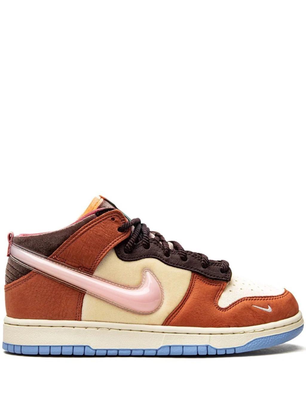 NIKE X Social Status Dunk Mid "chocolate Milk" Sneakers In Nude Product Image