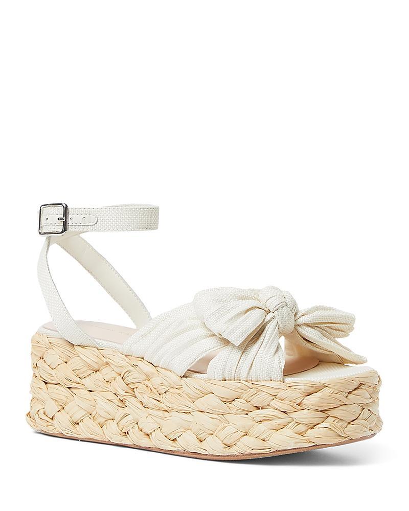 Womens Gaby 70MM Bow-Detailed Raffia Flatform Espadrille Sandals Product Image