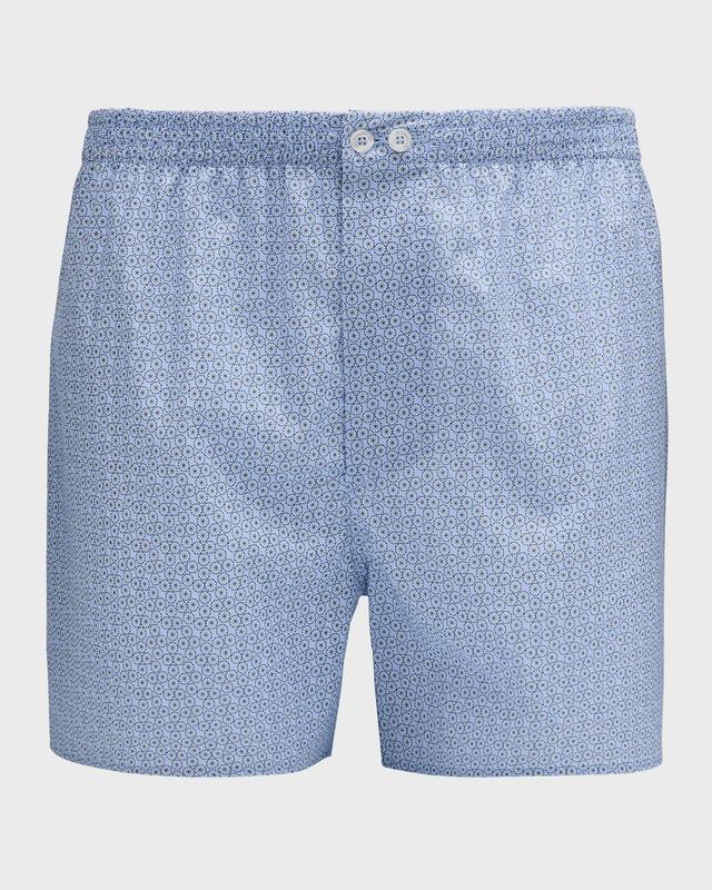 Mens Printed Cotton Sateen Boxer Shorts Product Image