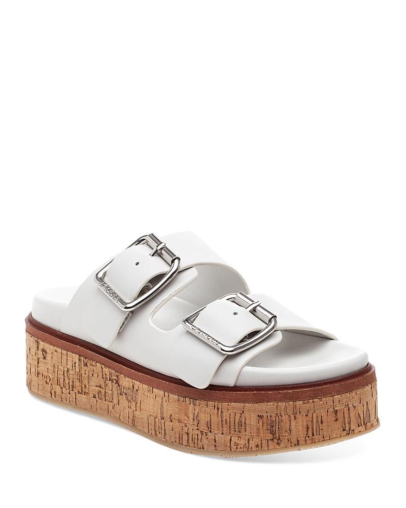 Belinda Double-Buckle Leather Slide Sandals Product Image