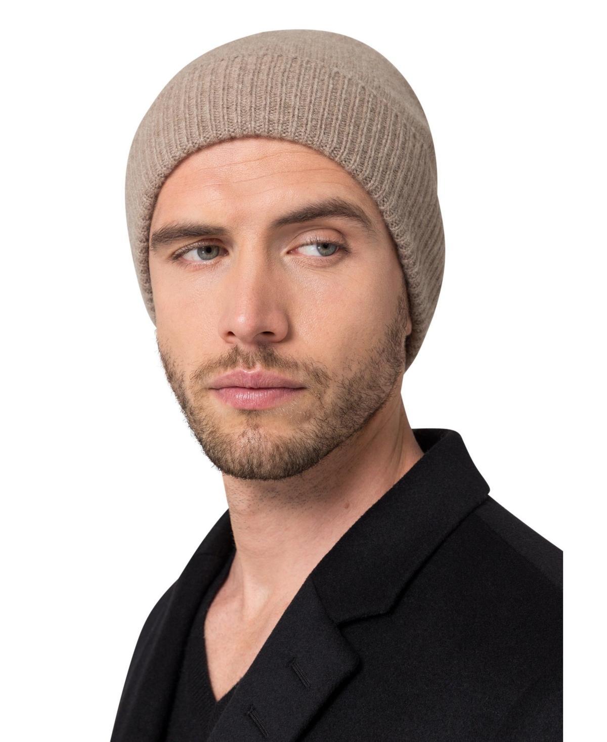 Style Republic Mens 100% Pure Cashmere Ribbed Edge Beanie Product Image