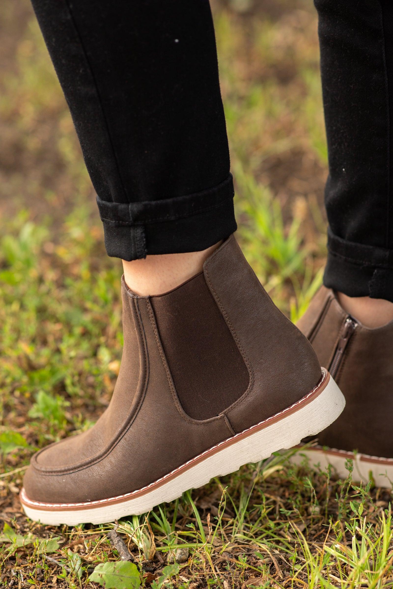 Wedge Bootie With Inside Zip Detail Product Image