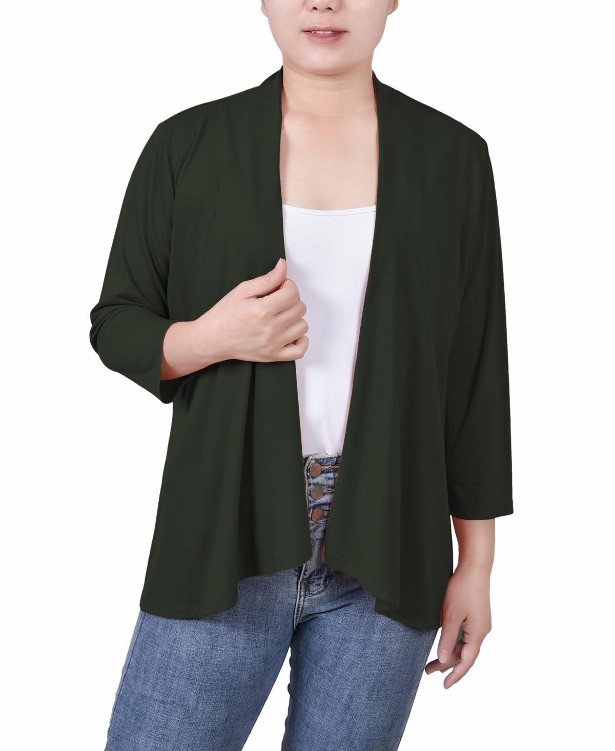 Ny Collection Womens Solid 3/4 Sleeve Cardigan Product Image