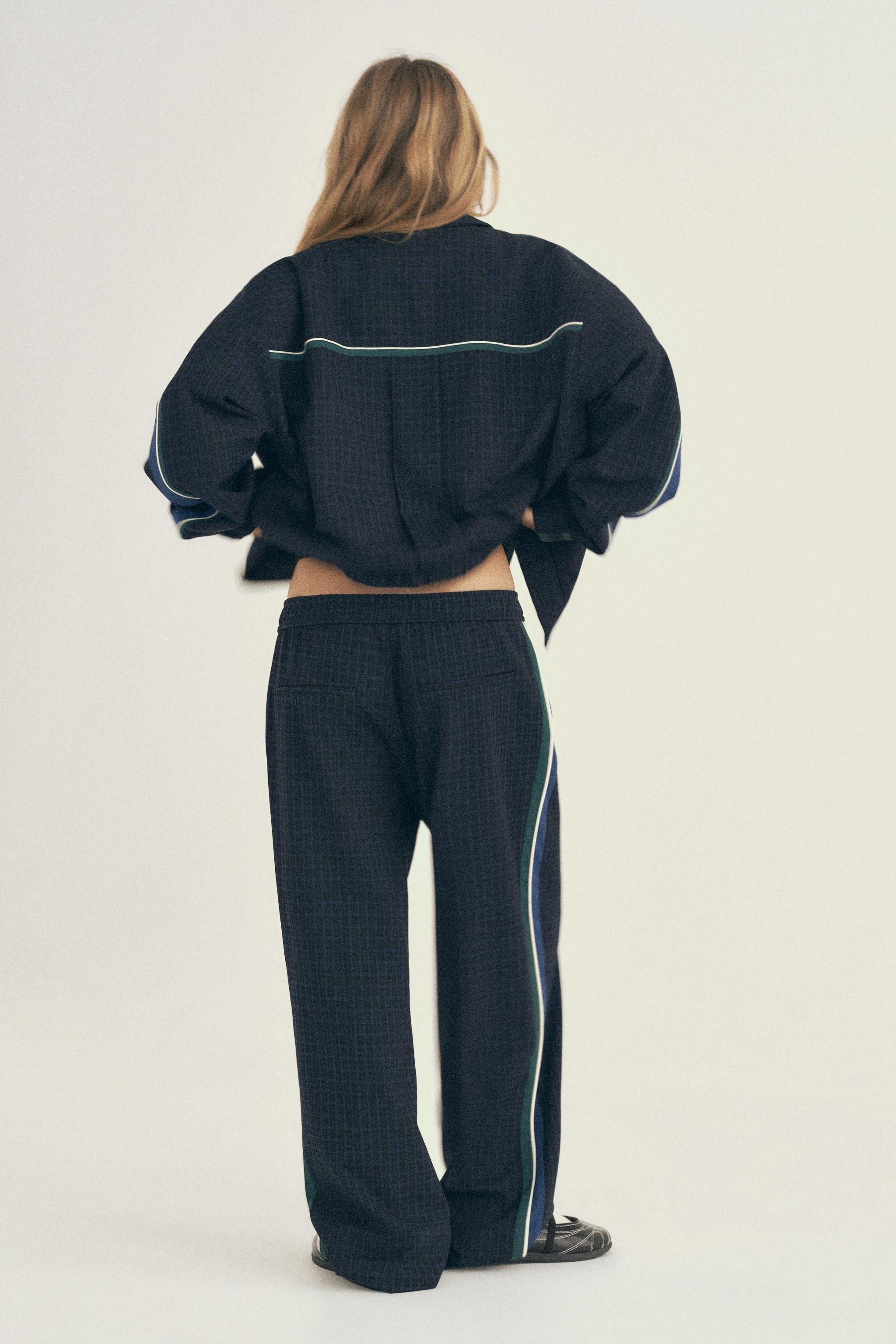 PLAID PANTS WITH SIDE STRIPE Product Image