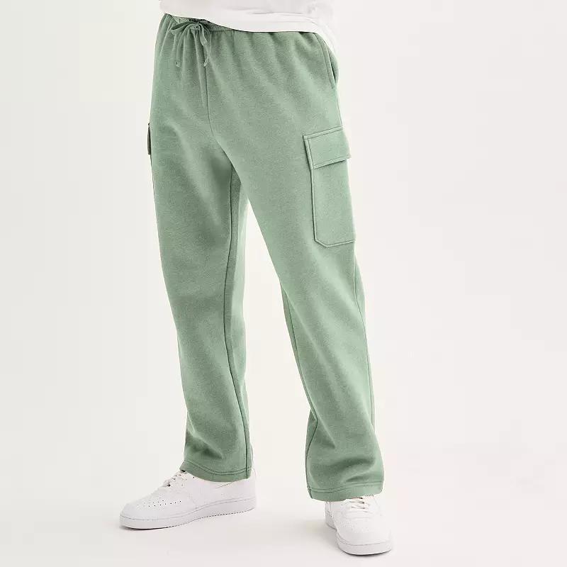 Mens Tek Gear Ultra Soft Fleece Open Bottom Relaxed Cargo Pants Product Image