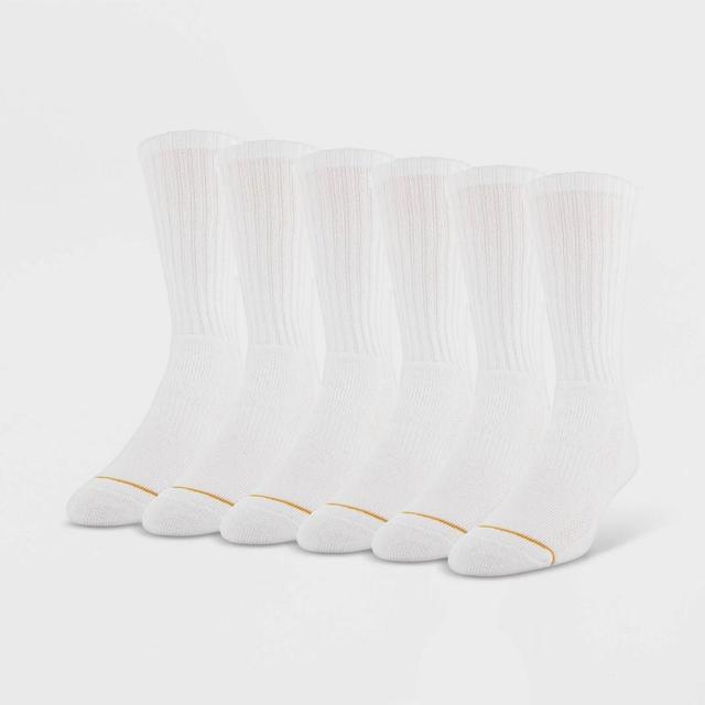 Signature Gold by GOLDTOE Mens Repreve Modern Essential Crew Socks 6pk - White Product Image