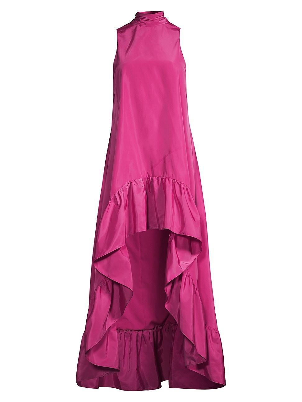 Womens Taffeta Ruffle High-Low Gown Product Image