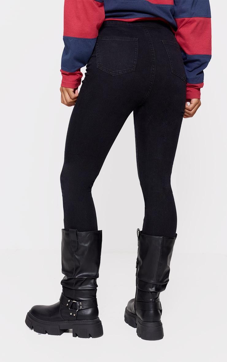 PRETTYLITTLETHING L30 Washed Black Disco Skinny Jeans Product Image