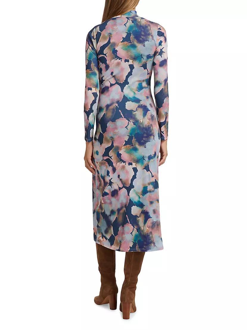 Mona Watercolor Floral Midi-Dress Product Image