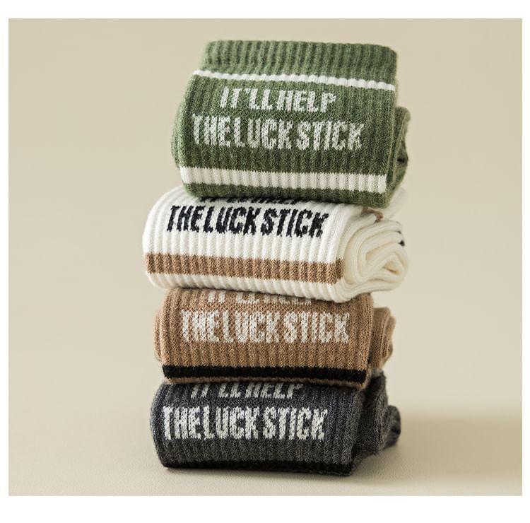 Lettering Crew Socks Product Image