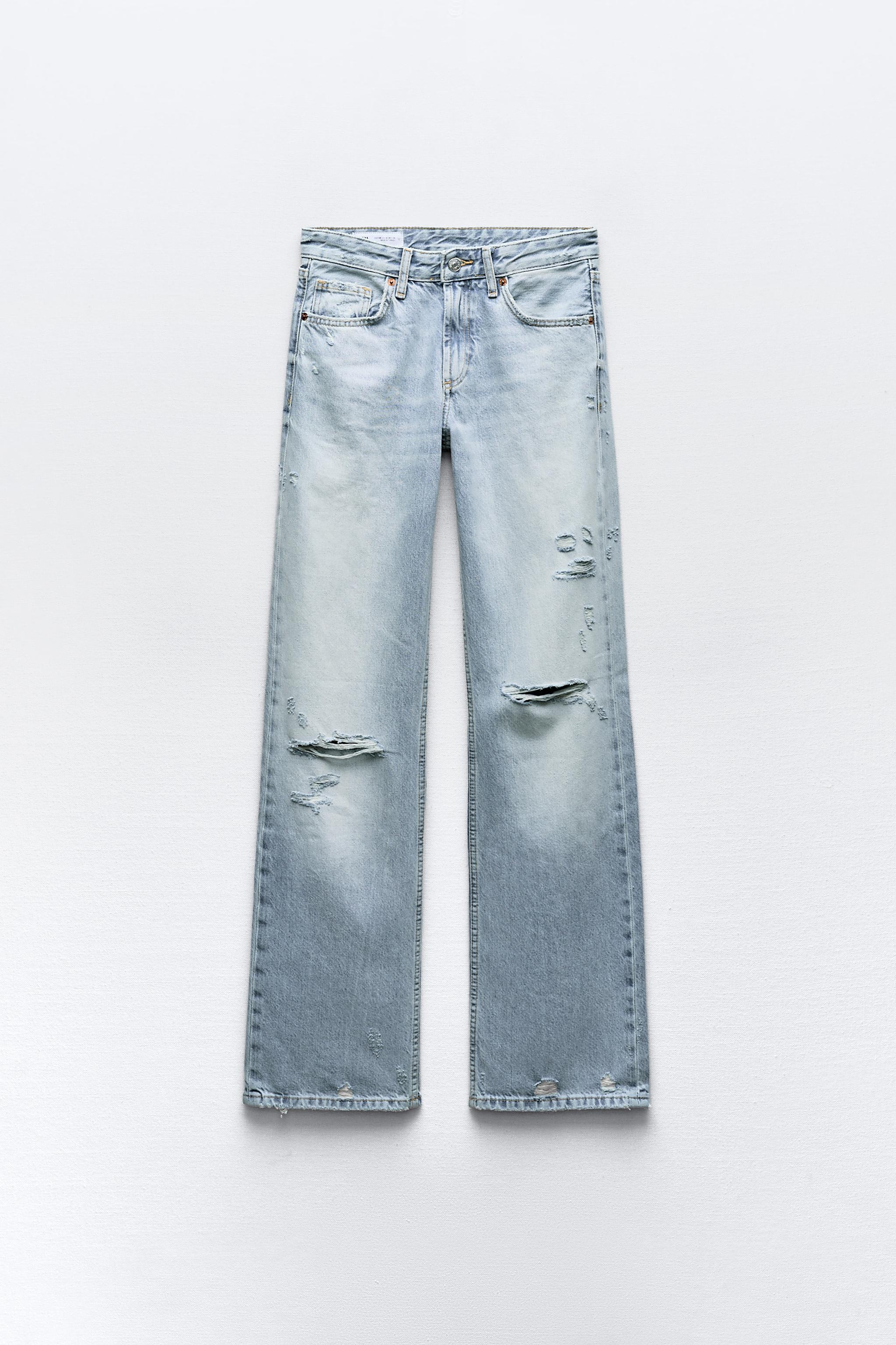 TRF MID-RISE WIDE LEG RIPPED JEANS Product Image