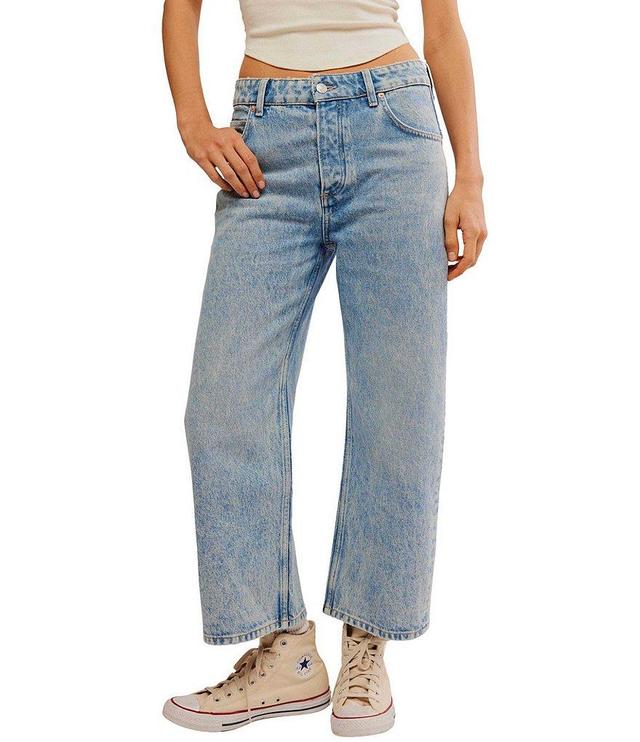 Free People We The Free Deep Trance Dropped Denim High Rise Wide Leg Boyfriend Jeans Product Image