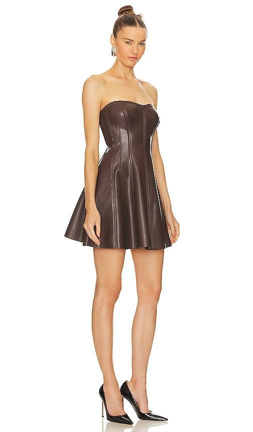 Norma Kamali Strapless Grace Mini Dress in Brown Product Image