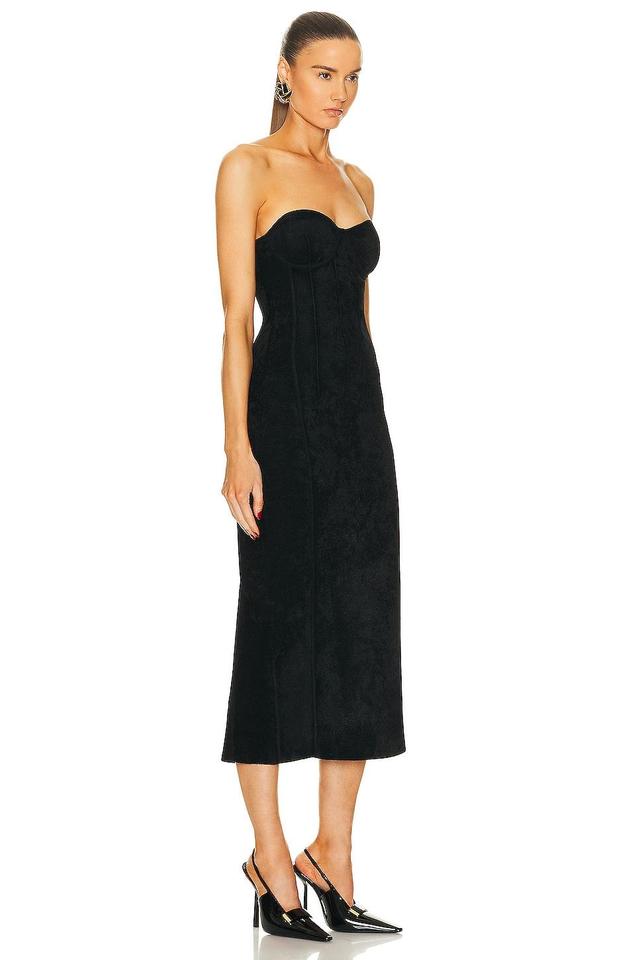 GALVAN Titania Velvet Bustier Dress Black. (also in M, S). Product Image