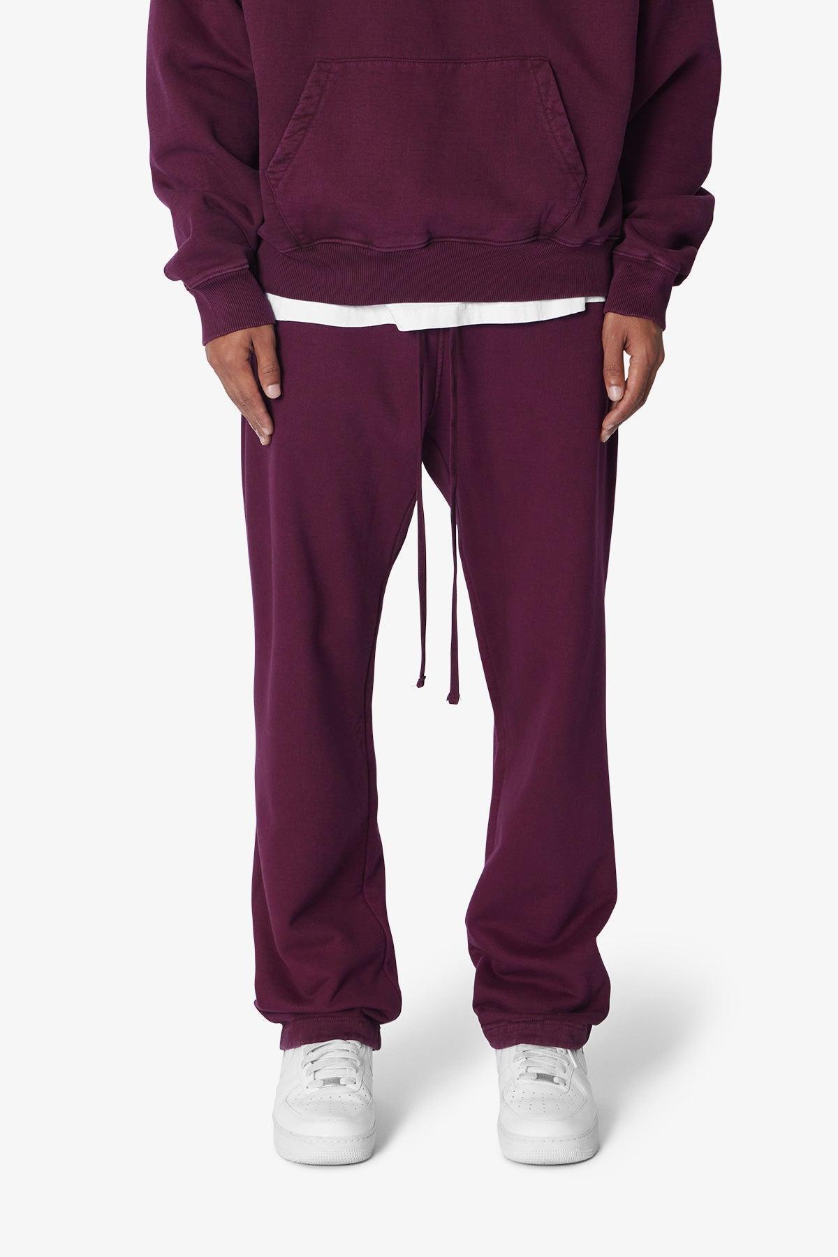 Heavy Relaxed Every Day Sweatpants - Burgundy Product Image