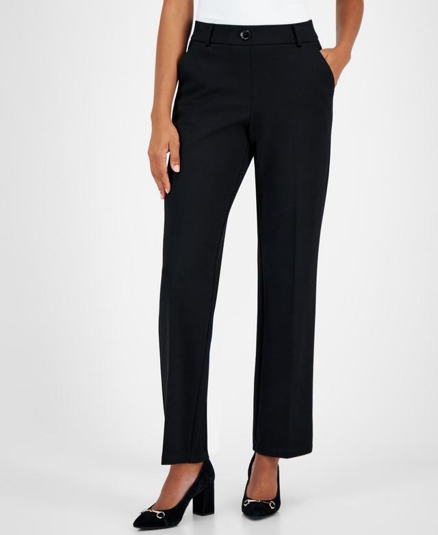 Kasper Womens Mid-Rise Pull-On Straight-Leg Pants Product Image