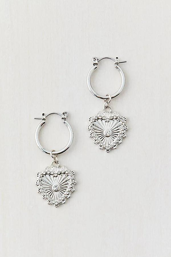 Alina Heart Hoop Earring Womens at Urban Outfitters Product Image