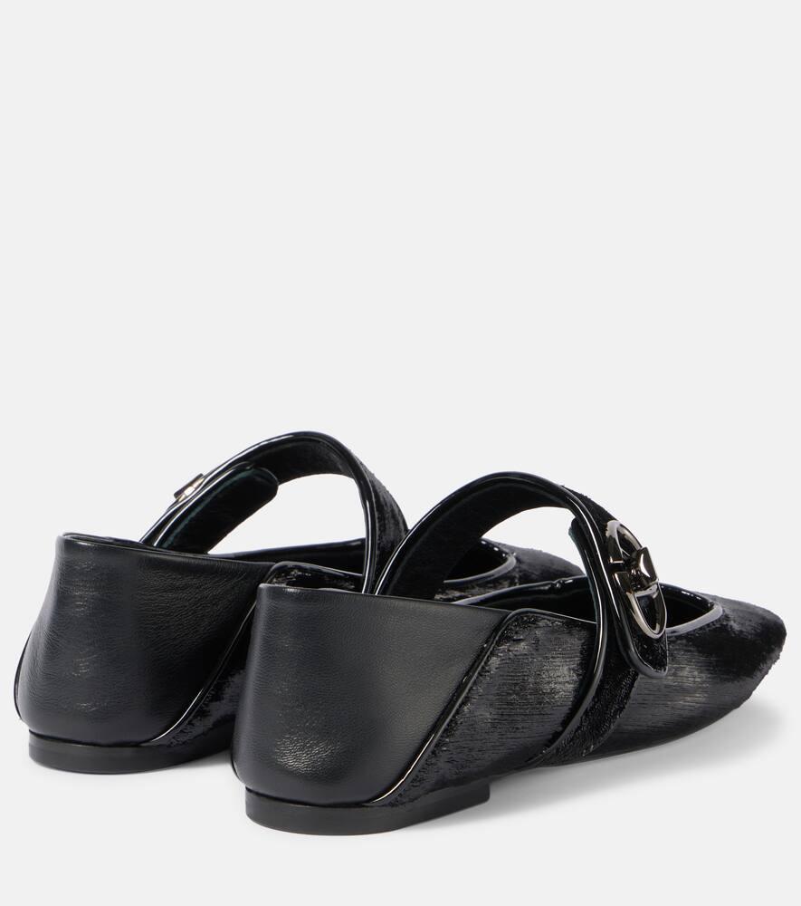 Mary-jane-ballerinas Vlogo Locker In Negro Product Image