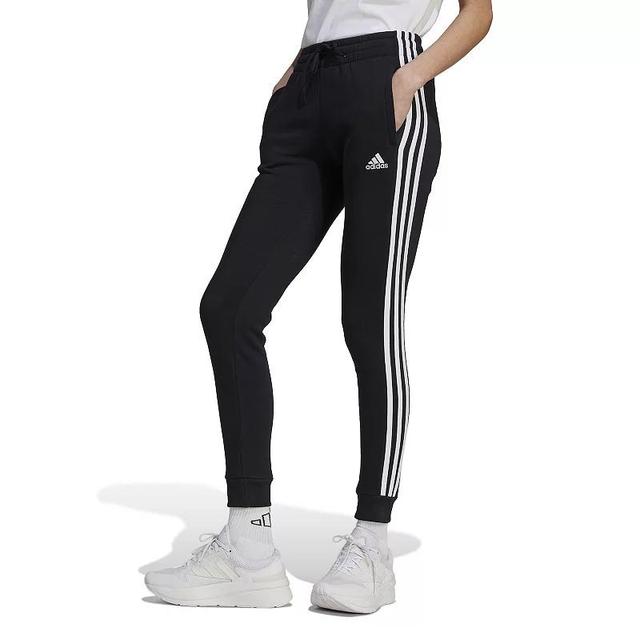 adidas Womens 3-Stripe Cotton Fleece Sweatpant Jogger - Medium Grey Heather Product Image