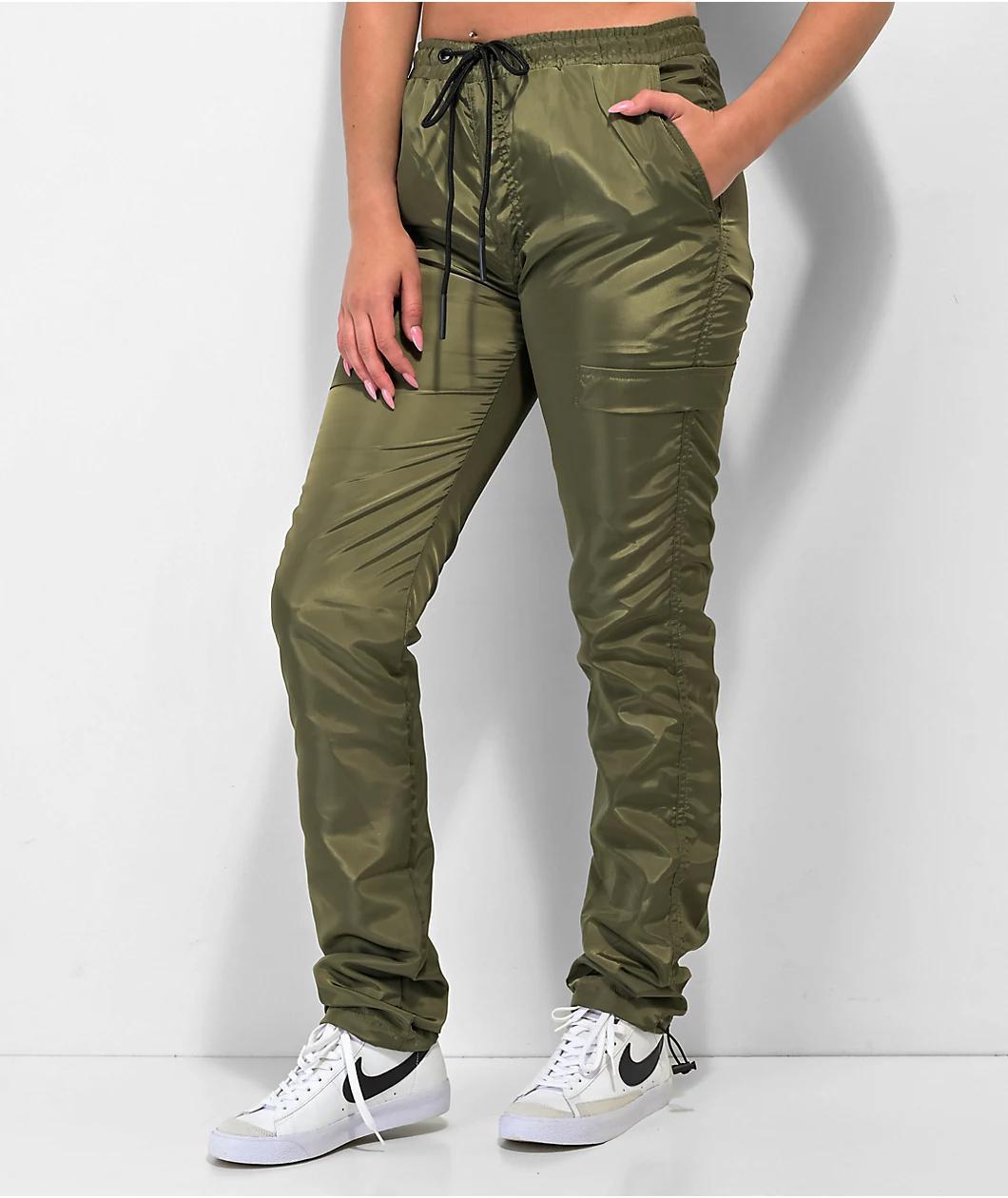 American Stitch Olive Satin Jogger Pants product image