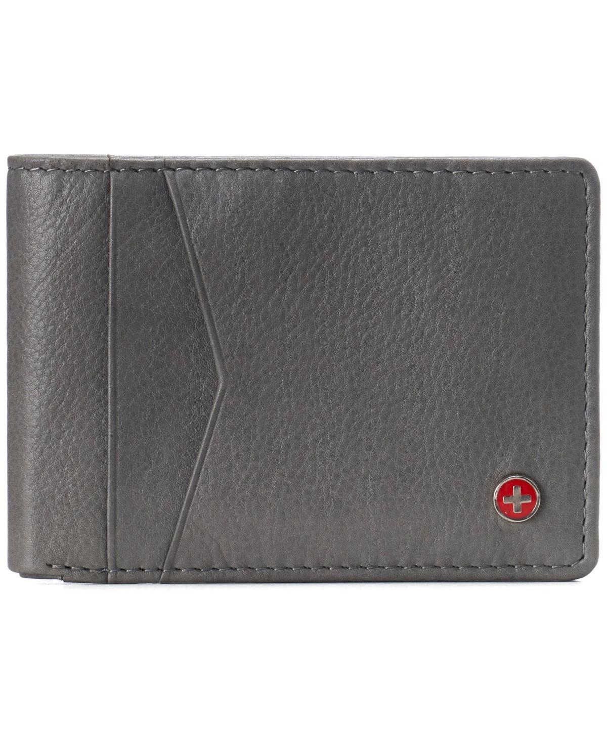 Alpine Swiss Mens Slimfold Wallet Rfid Safe Bifold Genuine Leather Id Window - Tan Product Image