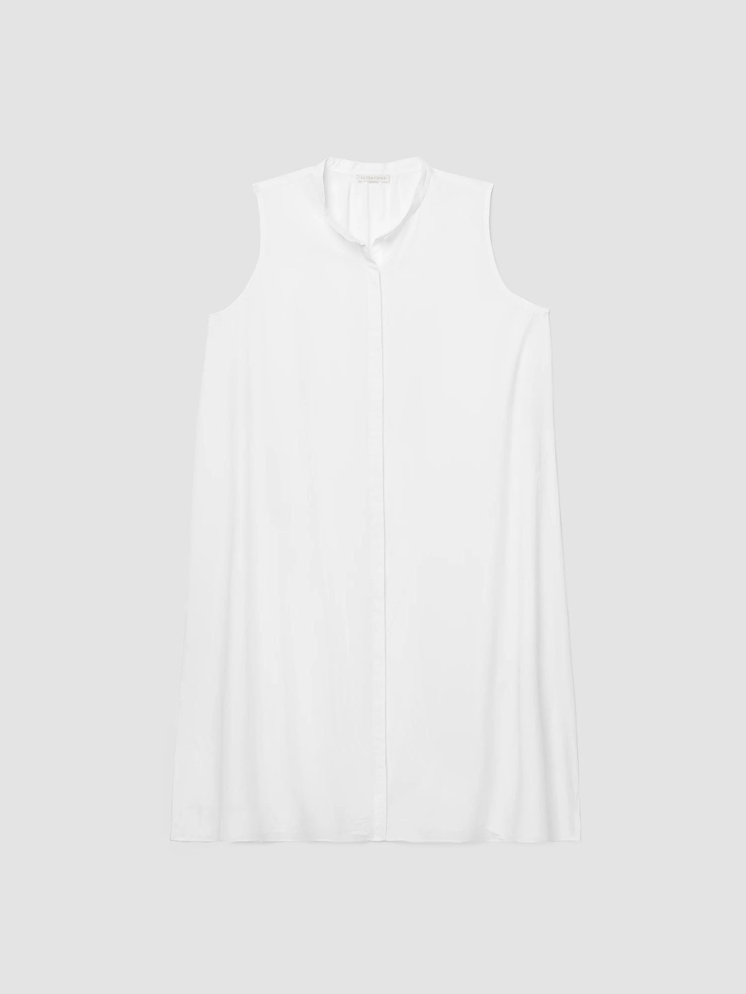 EILEEN FISHER Washed Organic Cotton Poplin Sleeveless Dressfemale Product Image