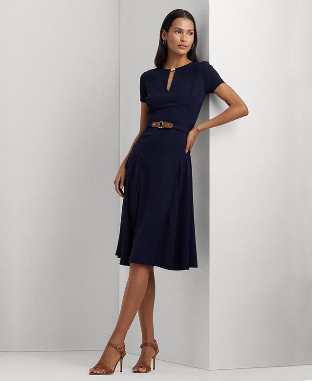 Lauren Ralph Lauren Womens Belted Georgette Dress Product Image