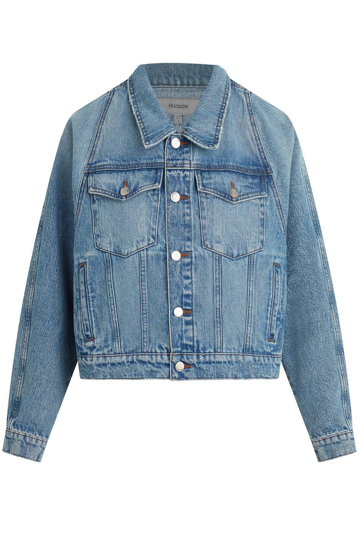 Oversized Union Jack Denim Jacket Female Product Image