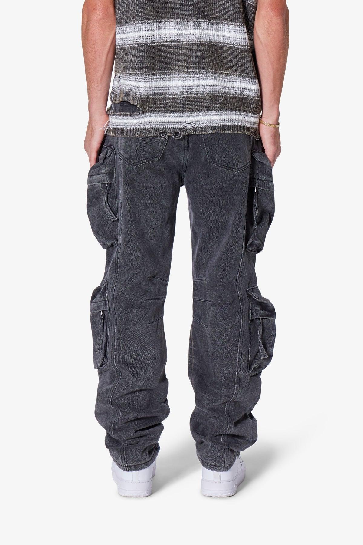 Wide Bellow Cargo Denim - Black Product Image