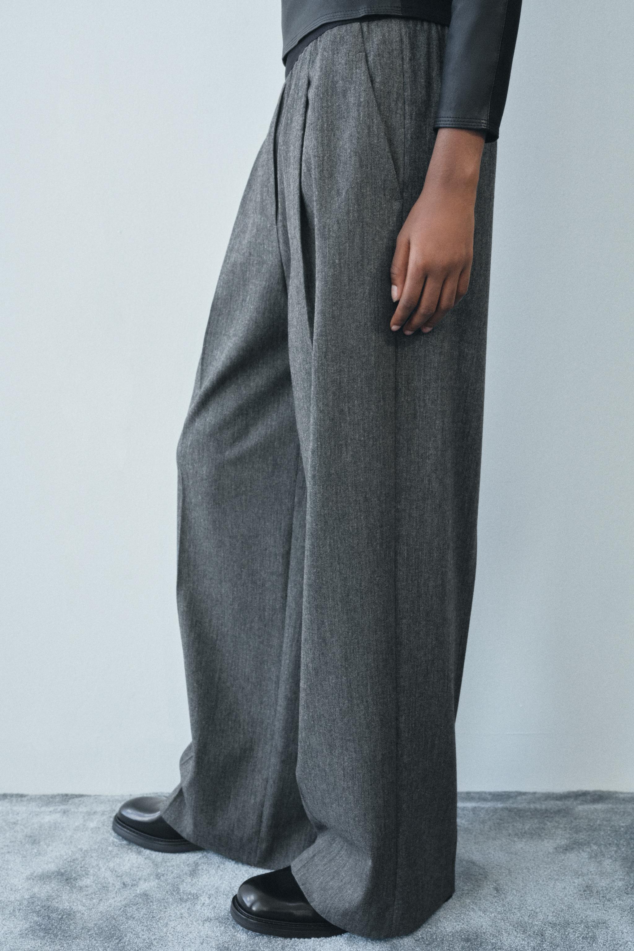 CONTRASTING WAIST PANTS ZW COLLECTION Product Image