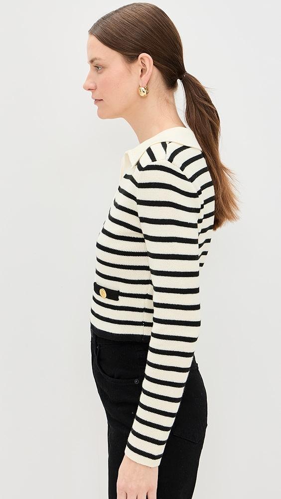 endless rose Striped Knit Collared Sweater | Shopbop Product Image