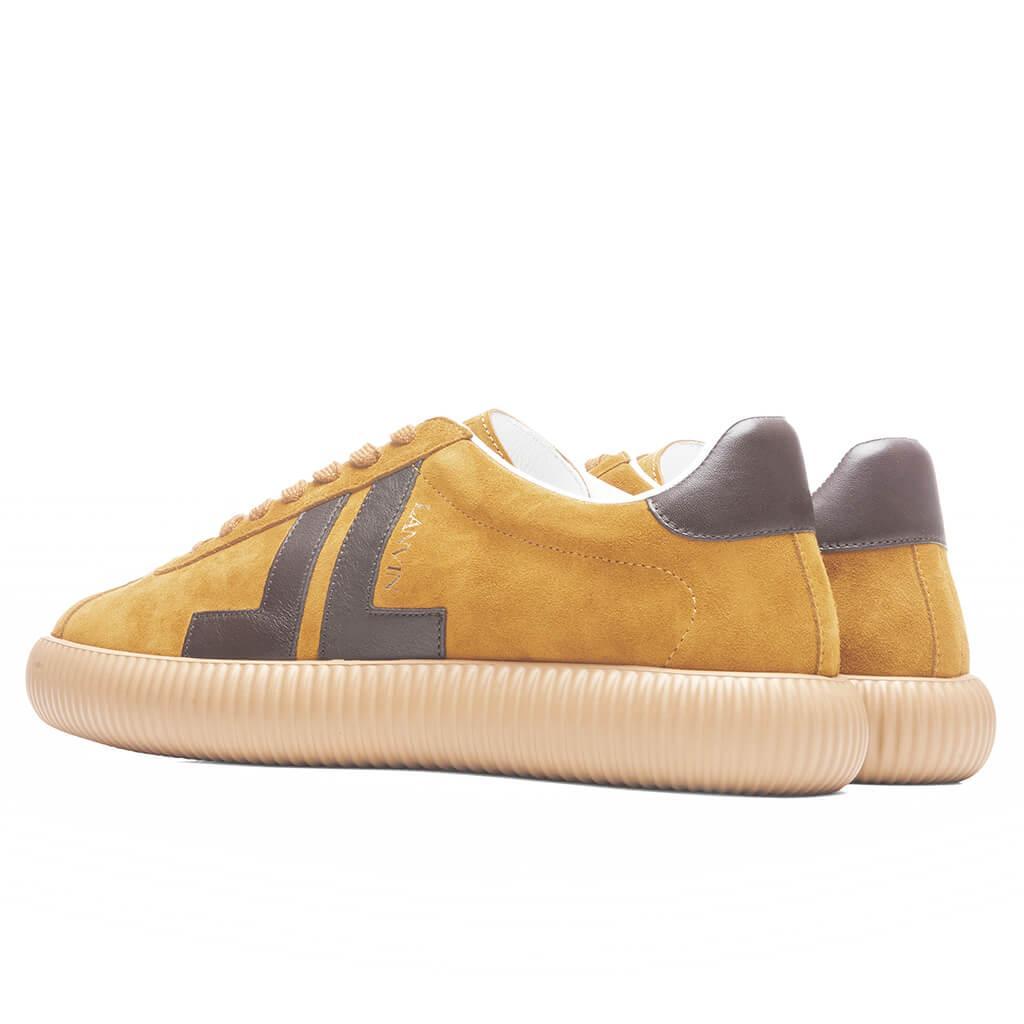 Glen Leather & Suede Low Top Sneaker  - Mustard Male Product Image